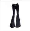 Women Japanese Y2k Streetwear Harajuku Bell Bottoms Denim Pants Long Trousers 2000s Grunge Flare Jeans Female