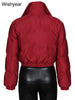 Winter Thick Warm Cotton Down Jacket Women Clothing Gray Zipper Short Puffer Parkas Coats Outwear Female Crop Tops Streetwear