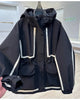 European Goods Ribbon Stitching Contrast Jacket Women's Spring and Autumn Leisure Loose Slim Short Trench Coat