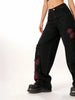 Women's Baggy Butterfly Jeans Vintage 90s Aesthetic Cowboy Pants Harajuku Oversize Denim Trousers Y2k 2000s Black Gothic Clothes