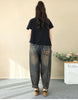 Artistic Retro Embroidered Jeans Women's Wear Spring Autumn Loose High Waist Elastic Denim pants Female Casual Trousers