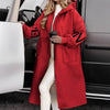 Women's Spring and Autumn Casual Comfortable Loose Solid Color Hooded Long Spliced jacket for Women