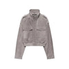 Vintage Stand Collar Women's Coat Full Sleeve Pocket Zippers Loose Lady Short Jackets Autumn Winter Female Streetwear