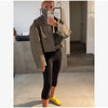 Retro Crocodile Pattern Short Women's Leather Jacket High Collar Zipper Loose Long Sleeve Jackets Lady Street Daily Wear