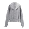 women's holiday party date gentle cute bow act the role of long sleeve hooded knit coat