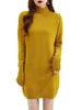 Turtleneck Sweater Women's Pullovers 100% Merino Wool Long Sweater Dress Fall Winter Warm Long Sleeve Knit Jumper Female Dresses