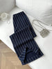 Women's High Waist Striped Wide Leg Pants, Anti-Wrinkle Fabric, Elegant Vertical Stripe Design, Casual Office Commute Essential