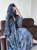 Middle Eastern Tie Dye Loose Abaya Full Sleeve Open Front Abayas Turkey Kaftan Arabian Maxi Dresses Women Jilbabs Without Hijab