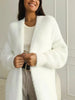 white Long Cardigan for women winter clothes Knitted fluffy long sleeve Cashmere sweater coat clotkorean style warm vintage