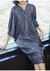 V Collar Pleats Batwing Sleeve Loose Dress For Women Print Clothing Vestido YE853