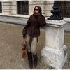Brown Suede Belt Short Trench Coat Women High Funnel Collar Epaulet Raglan Sleeve Waist Tie Coats Vintage Autumn Commuter Jacket