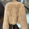 autumn and winter fur coat women's short style imitation fox fur Korean version versatile lace up thick top