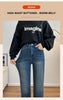 Winter Thickened Women's Mink Velvet Jeans Loose Straight Warm Soft Fleece Elastic High Waist Female Pants Black Blue