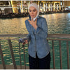 Women's Denim Lace Up Jacket Lapel Neck Waist Cinching Button Front Long Sleeve Coat Spring Femlae Casual Daily Outerwear