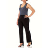 Women's Plus Size Elastic Waist Straight Pants Slim Look