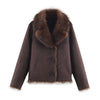 Winter Women's Street Faux Fur Jackets For Women Long Sleeves Double-Sided Thick Warm Casual Coats