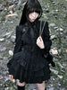 Aoaiiys Mini Dress Women Black Gothic Lace Spliced Dresses Y2K Japanese Streetwear Lolita Dresses Spicy Girls Fall Clothes