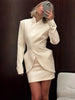 Elegant Blazer And Mini Skirt 2 Piece Sets Women Autumn Long Sleeve Slim Top Party Sexy Office Commuting Mini Dress Sets