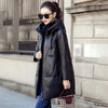 Black PU Leather Coat Hooded Down Cotton Clothes Women's Winter Cocoon-Type Thick Loose Cotton-Padded Jacket Thick Parkas