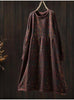 Japanese Vintage Mori Girl Floral Printed Knitted Sweater Pullover Dress Women Autumn O-Neck Long Sleeve Casual Loose Dresses