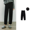 Women Casual Pants Winter Sweatpants Tapered Elastic Waist Split Design Fleece-Lined Warm Trousers