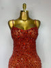 Rhinestones Sexy Mesh See Through Bodycon Dress Women Birthday Evening Cocktail party Gown Red Carpet Club Stage Outfit