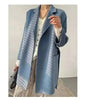 Autumn Women Elegant Double-sided Long Sleeve Solid Color Cardigan Cashmere Soft Coat Female 2W402