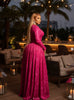 Women O-neck Long Sleeve Big Swing Pleated Maxi Dress Evening Sexy Parties Birthday Vacation Long Dresses Vestidos