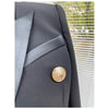 Brand Autumn Cropped Jackets Women Black Blazer Lapel Metal Button Long Sleeves Office Lady Coat Cropped Blazer Short Top