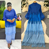 Tassel Patchwok Color Block Dress for Women Pleated Puff Sleeve Mid-calf Dresses Female Autumn