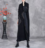 Woman Autumn Mock Neck Loose Long Sleeves Dress Chinese Style Contrast Batwing Sleeve Casual Dress