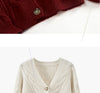 Simple Elegant Office Coat V Neck Twist Cardigan Short Sweater Loose Women Korean Style Retro Jackets Autumn Winter Clothing