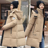 Women'S Winter Down Cotton Jacket Warm Thicken Cotton Padded Jacket Korean Loose Plus Size Parkas Outwear Long Coat