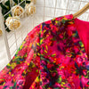 Sexy chic puff sleeve slim Criss-Cross A-line dress Chic Vintage Women Casual women clothing