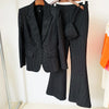 Designer Blazer Suit Set Women's Single Button Diamonds Beaded Camis Blazer Pants Suit 3pcs Set