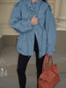 Drawstring Waist Button Women Cargo Jacket Long Sleeve Pockets Spring Casual Female Coat Street Commute Lady Outwear Tops