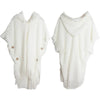 Womens Bohemian Hooded Knitted Shawl Winter Warm Button Wraps Scarf Coat Cloak Cardigan