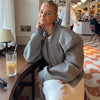 Double Zip Rib Collar Women Cropped Jacket Long Sleeve Side Pockets Loose Oversized Solid Autumn Coats Daily Chic Jackets