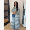 Loose Plaid Shirt Pants Two-piece Set Three Quarter Sleeve Oversize Blouses Wide Leg Pants Suit Women Casual Sets