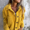 Women's Autumn/Winter Fleece Jacket Solid Color Stylish Turtleneck Fuzzy Plush Coat Warm Female Outwear