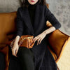Autumn Winter Knit Sweater Jacket Women Loose Mid Long Lapel Temperament Small Fragrant Sweater Windbreaker Coat Female