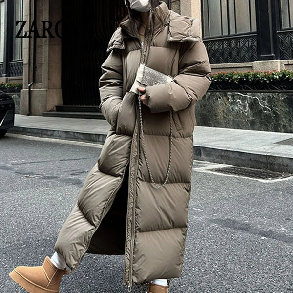 Padded Women Jacket Windproof Warm Winter Long Parkas Overcoat Loose Casual Hoodie Coat Skiing Outerwear Длинные п