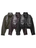 Women Large Front Pocket Jacket Vintage Solid Turtleneck Long Sleeve Zipper Faux Leather Jacket High Street Lady Coat