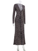 Deep V Neck Stripe Prints Skinny Autum Women Dresses Long Sleeve Hip Wrap Outfits Female Bodycon Party Chic