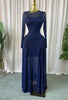 Women O-neck Long Sleeve Big Swing Pleated Maxi Dress Evening Sexy Parties Birthday Vacation Long Dresses Vestidos
