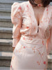 Elegant Printed V-Neck Long Dress Female High Waist Bandage Slim Contrast Party Dress Evening Women's Lace-Up Maxi Dress