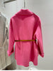 Women Winter Cashmere Wool Woolen Jacket Real Natural Fox Fur Pocket Coat Ladies Outwear Jacket