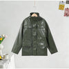 Casual Pu Leather Women Jacket Street Long Sleeve Stand Collar Zippers Female Outwear Autumn Winter Lady Streetwear
