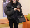 Hooded Collar Cotton-padded Jacket For Women Autumn Winter Solid Loose Warm Female Puffer Coat