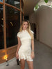 Elegant Floral Jacquard Cheongsam Mini Dress Women Black Ruffle Hem Bodycon Slim Fit Flowy Soft Chic Lady Party Gowns